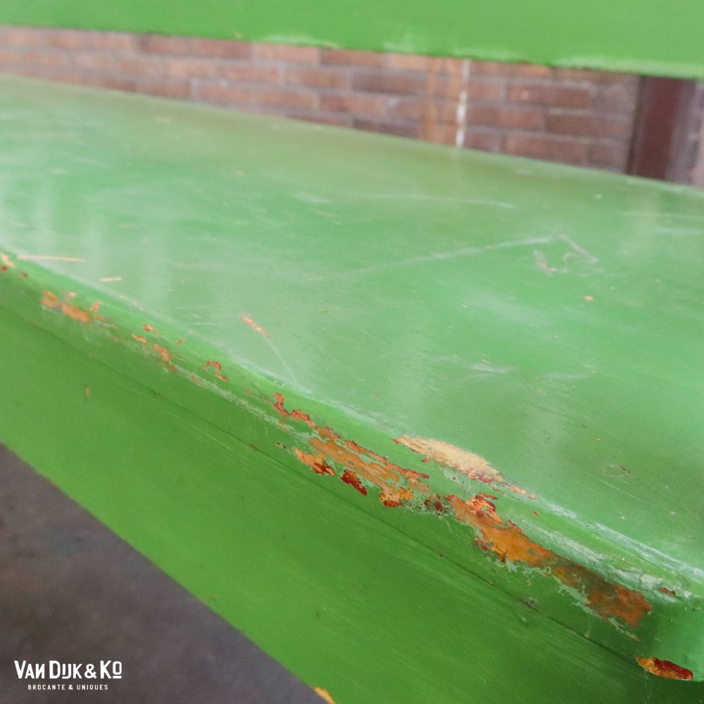 Groene houten beschilderde bank - Afbeelding 4