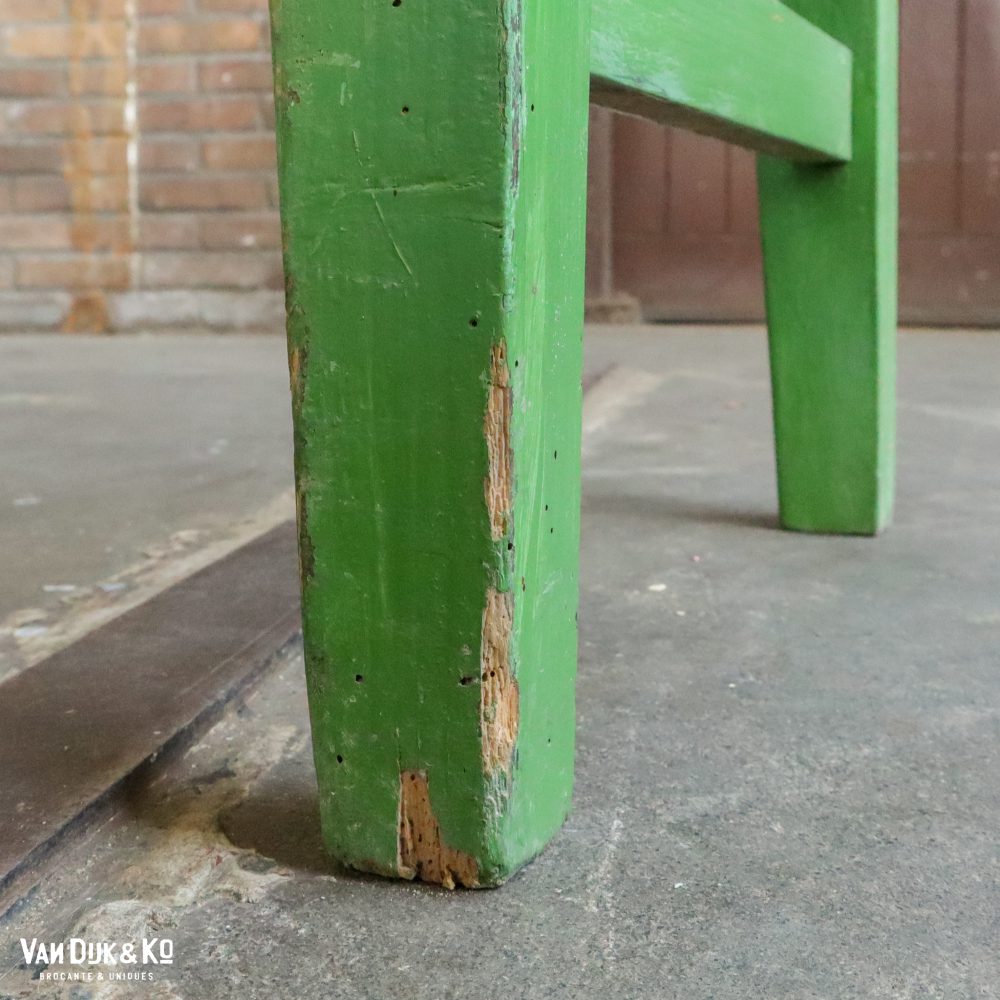Groene houten beschilderde bank - Afbeelding 8