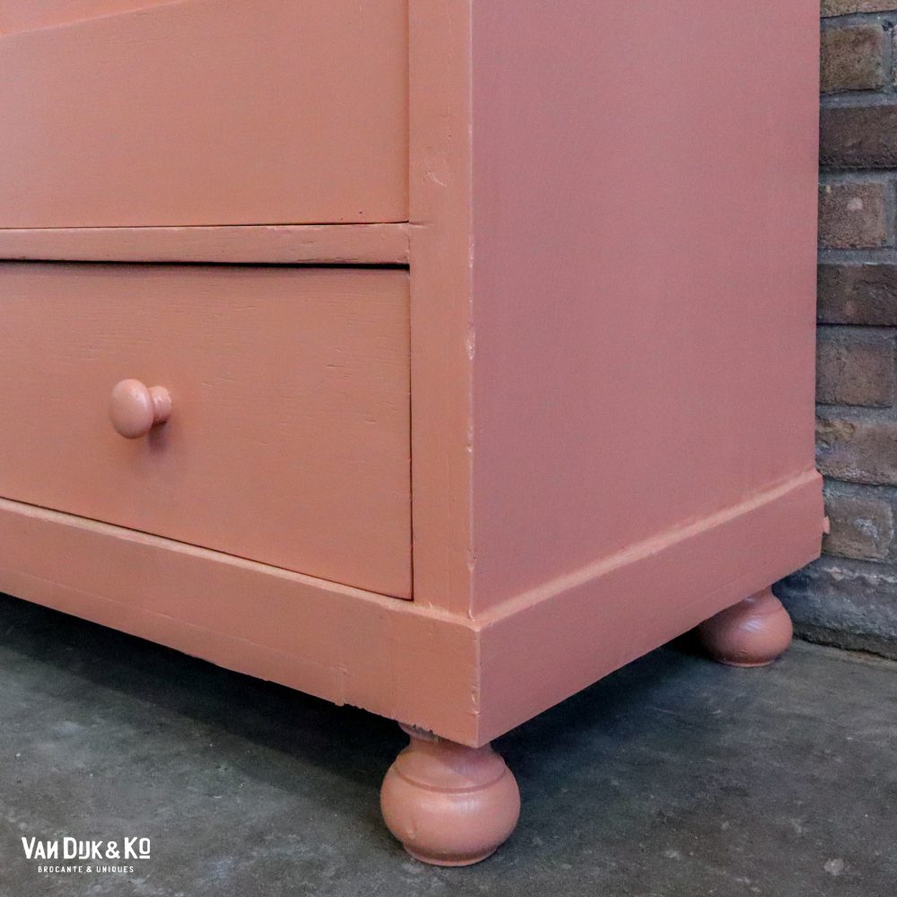 Brocante linnenkast met bloemen - Afbeelding 7