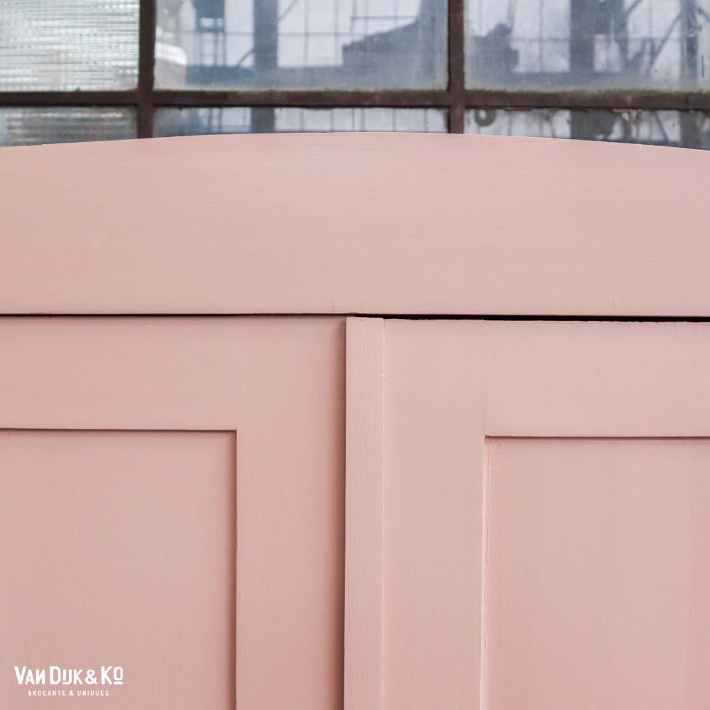 Brocante roze linnenkast - Afbeelding 4