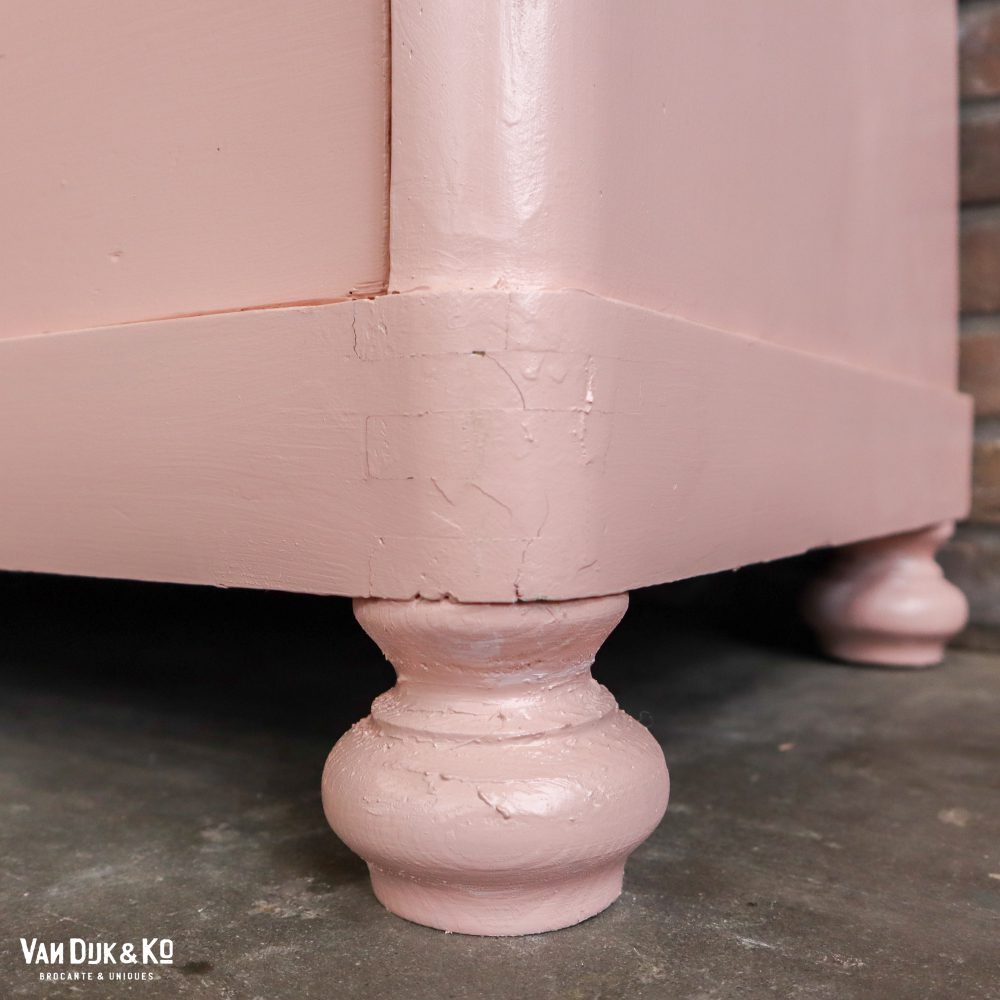 Brocante roze linnenkast - Afbeelding 8