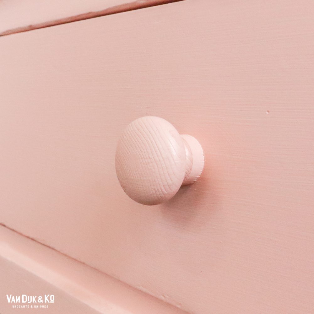 Roze vitrinekast met witte binnenkant - Afbeelding 7