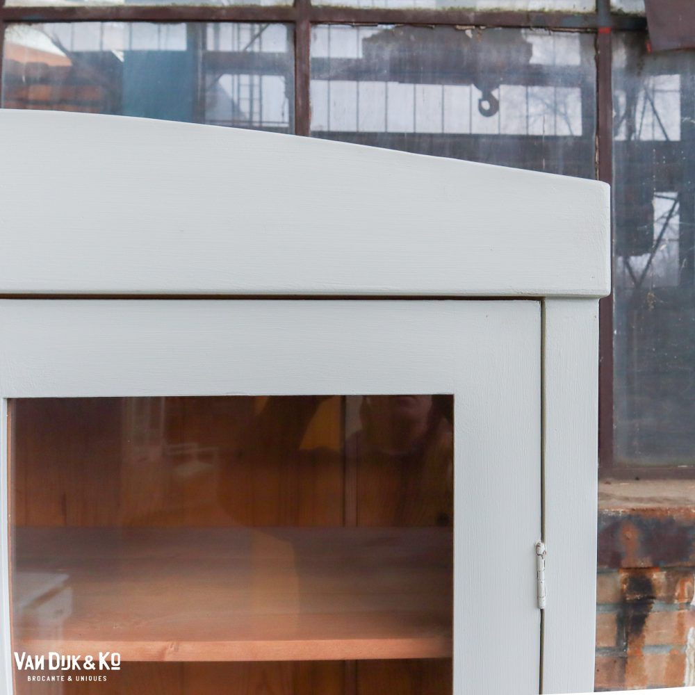 Brocante witte vitrinekast - Afbeelding 5