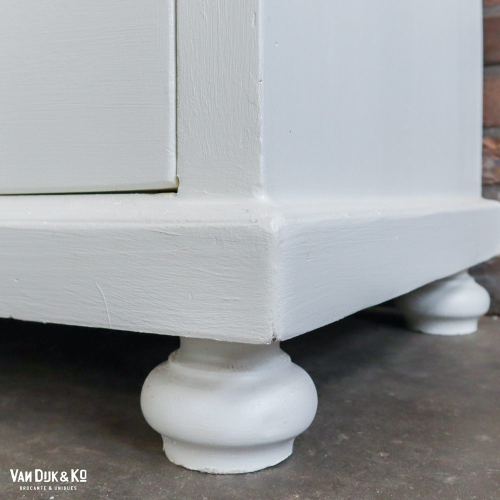 Brocante witte vitrinekast - Afbeelding 8