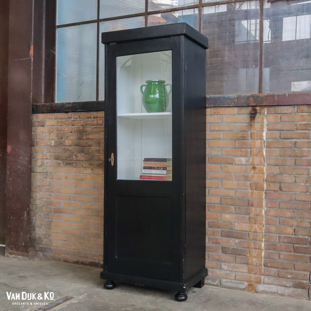 Zwarte eendeurs vitrinekast - Afbeelding 2