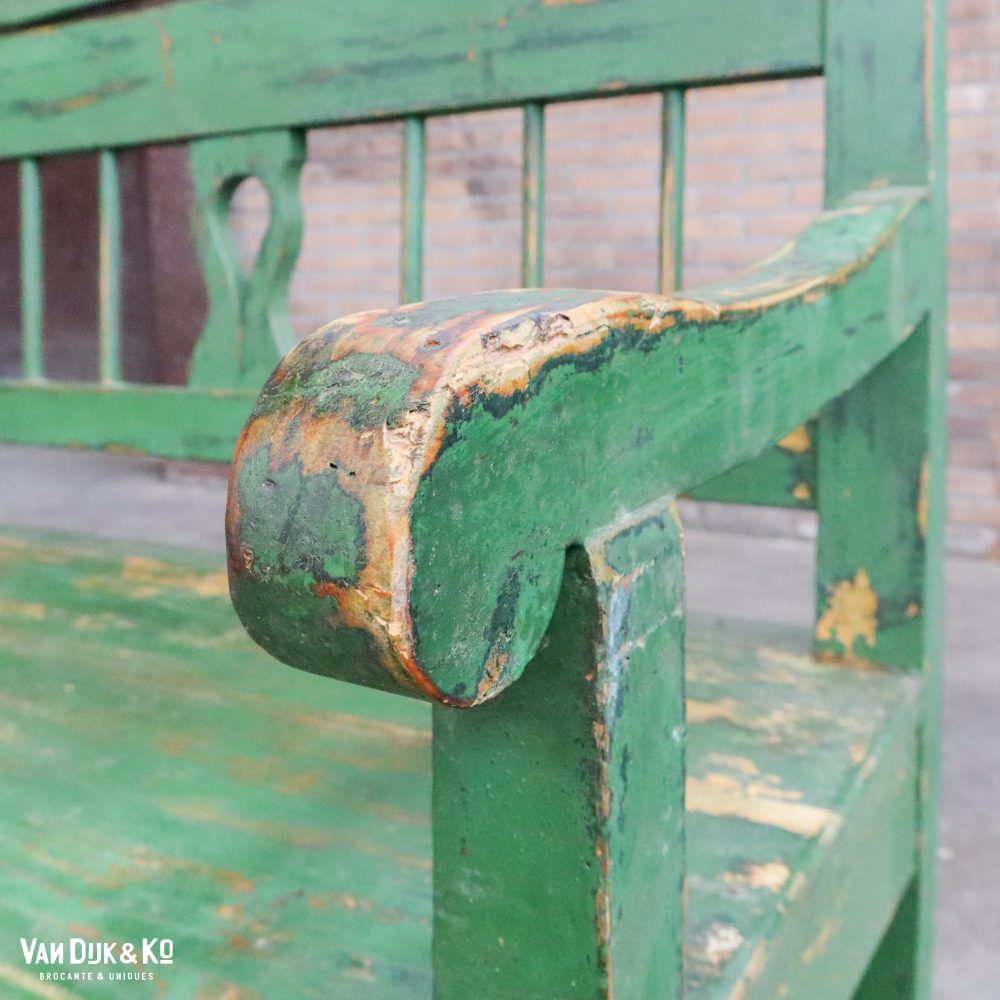 Groene brocante bank - Afbeelding 7