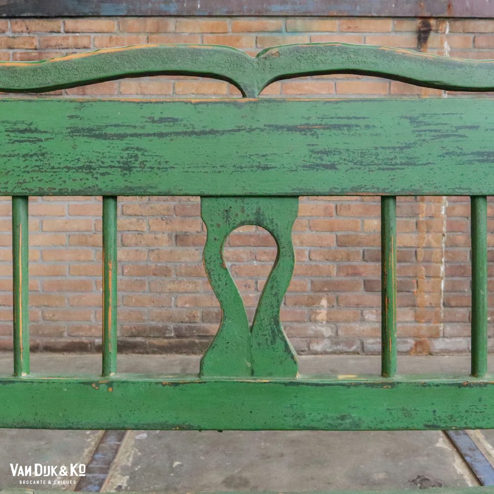 Groene brocante bank - Afbeelding 3