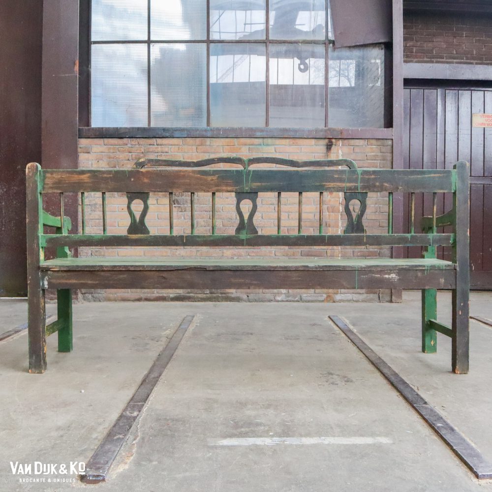Groene brocante bank - Afbeelding 9