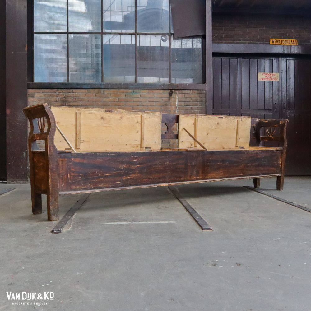 Lange bruine klepbank - Afbeelding 3