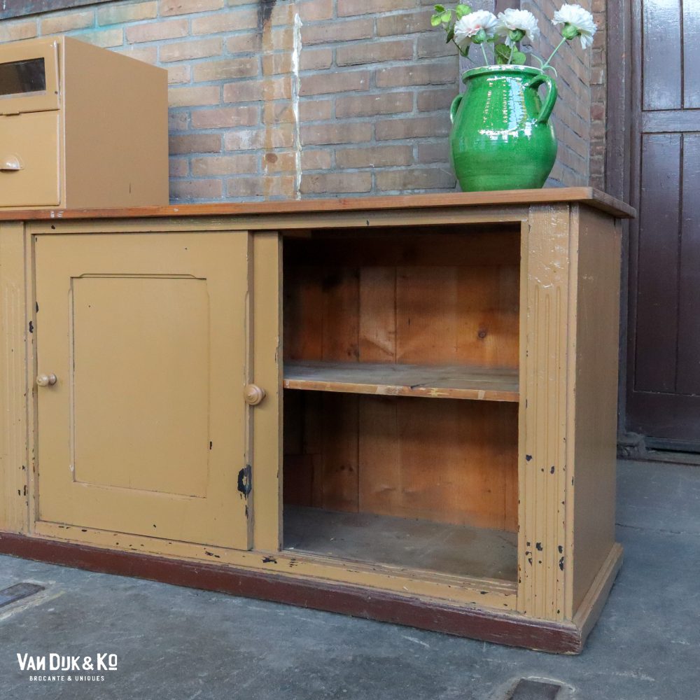 Vintage toog met vitrinekastje - Afbeelding 4
