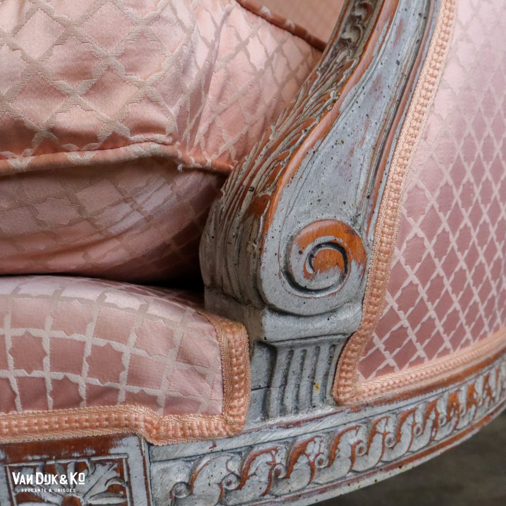 Vintage roze fauteuil - Afbeelding 8