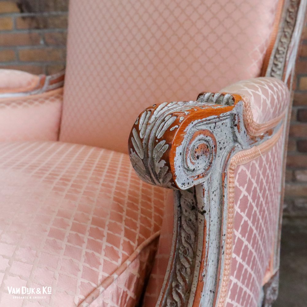 Vintage roze fauteuil - Afbeelding 7