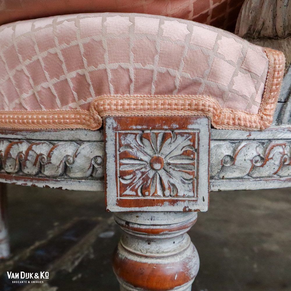Vintage roze fauteuil - Afbeelding 9