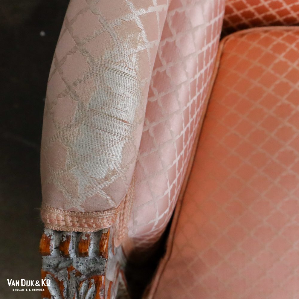 Vintage roze fauteuil - Afbeelding 6