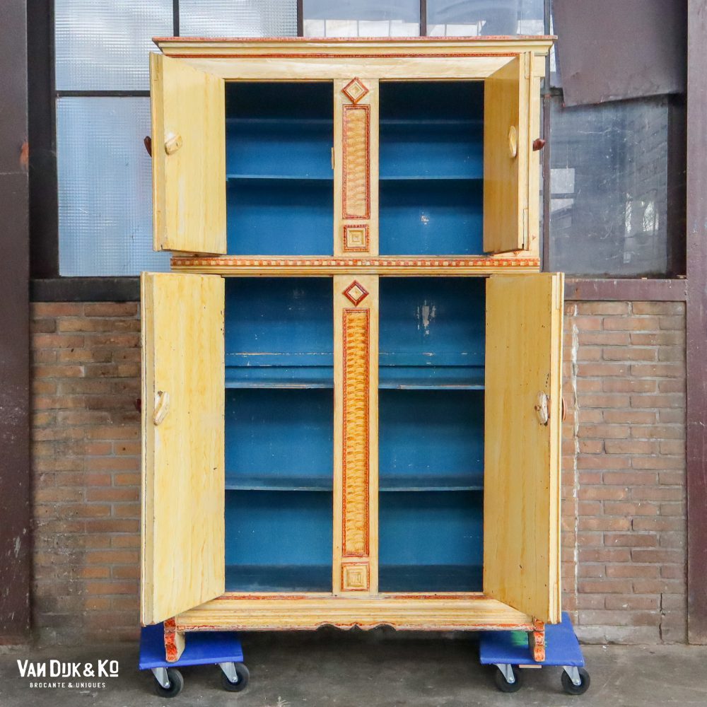 Antieke beschilderde kast - Staphorster spinde - Afbeelding 3