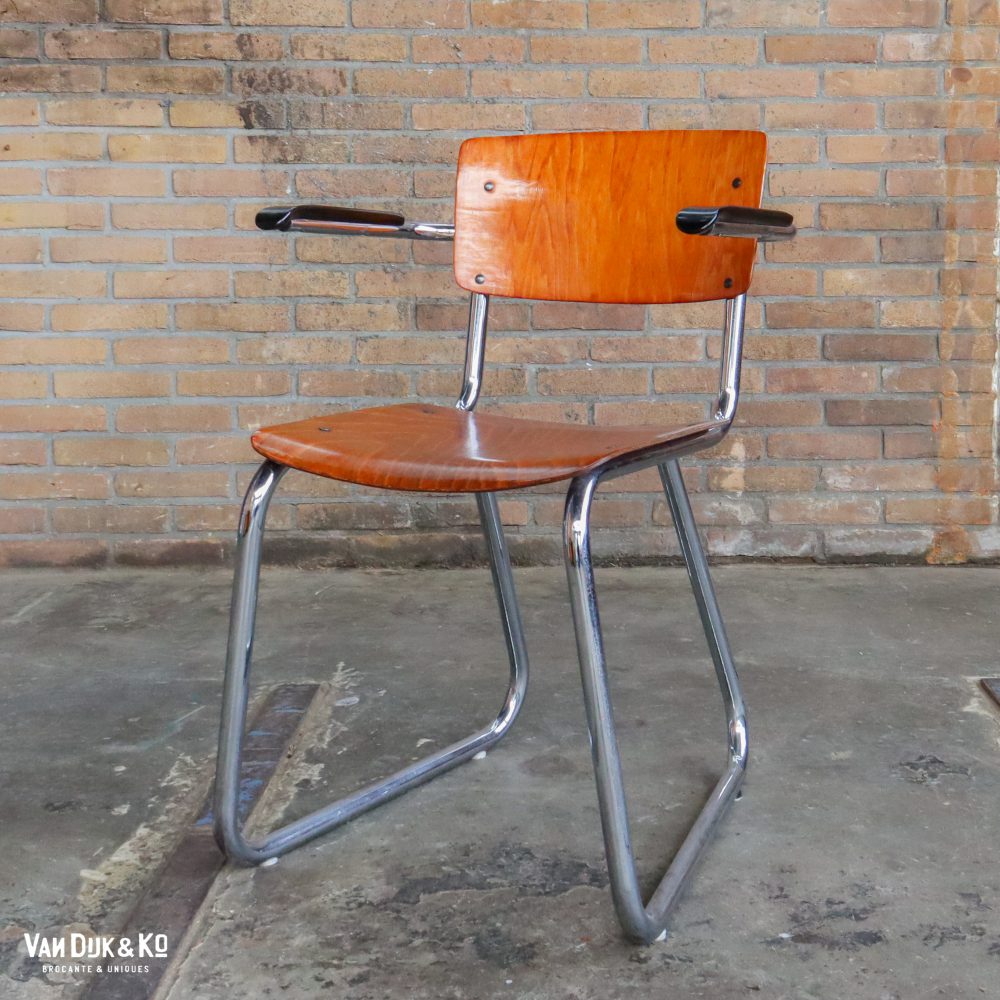Vintage schoolstoelen - 4 stuks