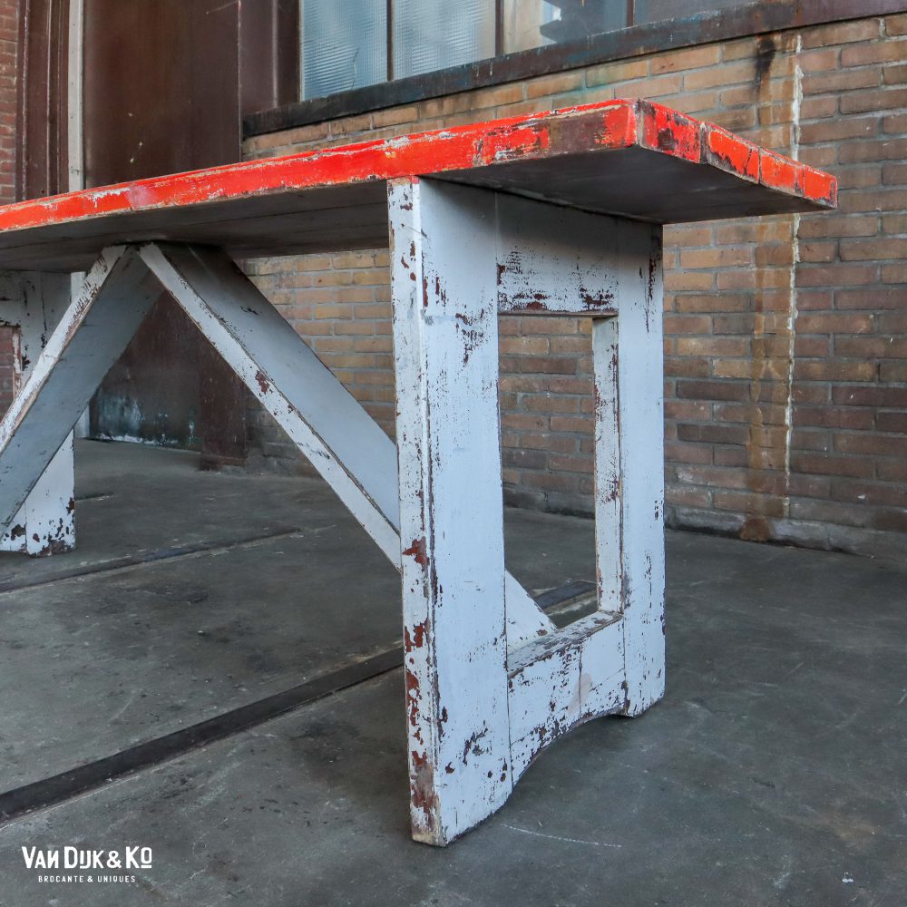 Brocante houten tafel - Afbeelding 7