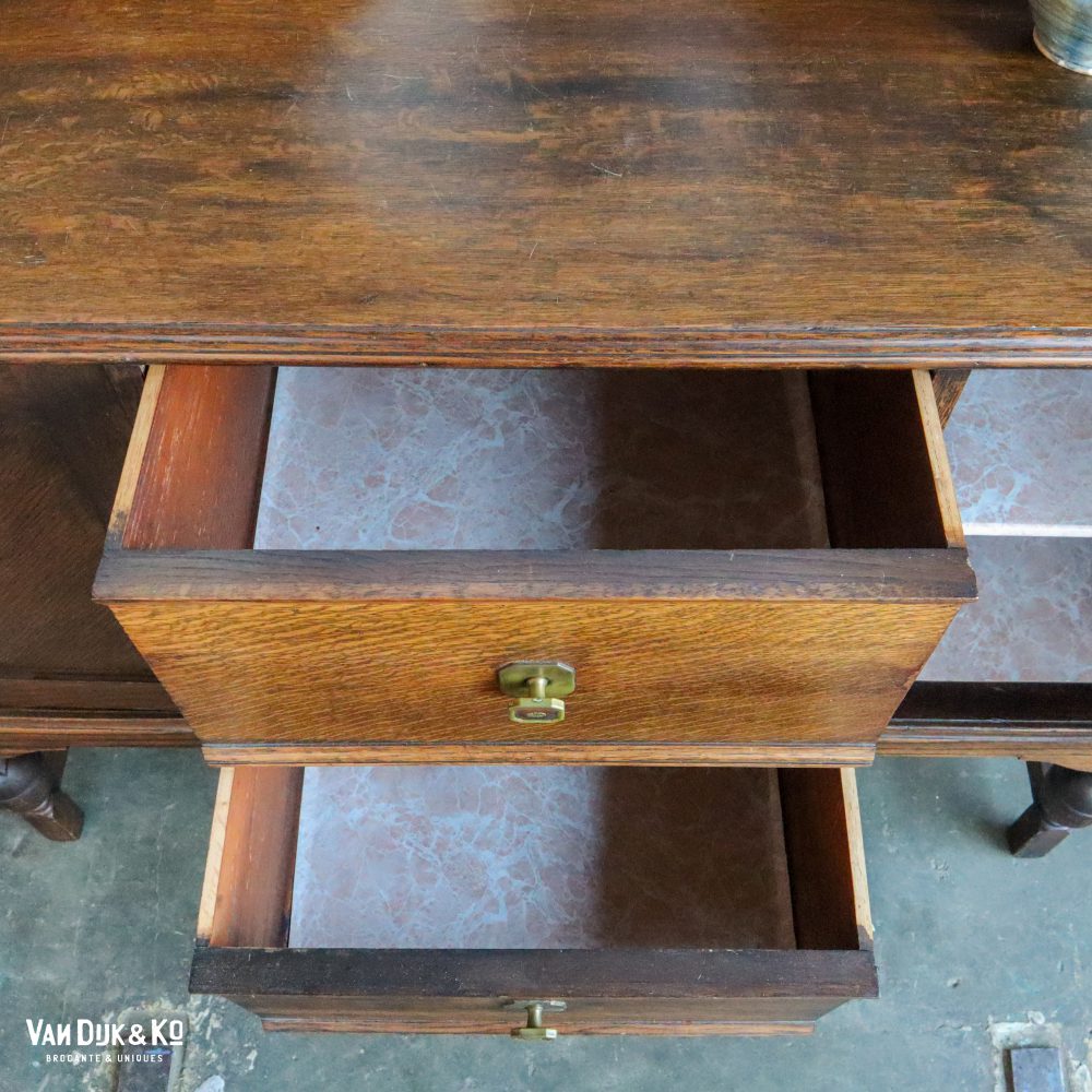 Vintage dressoir met spiegel - Afbeelding 10