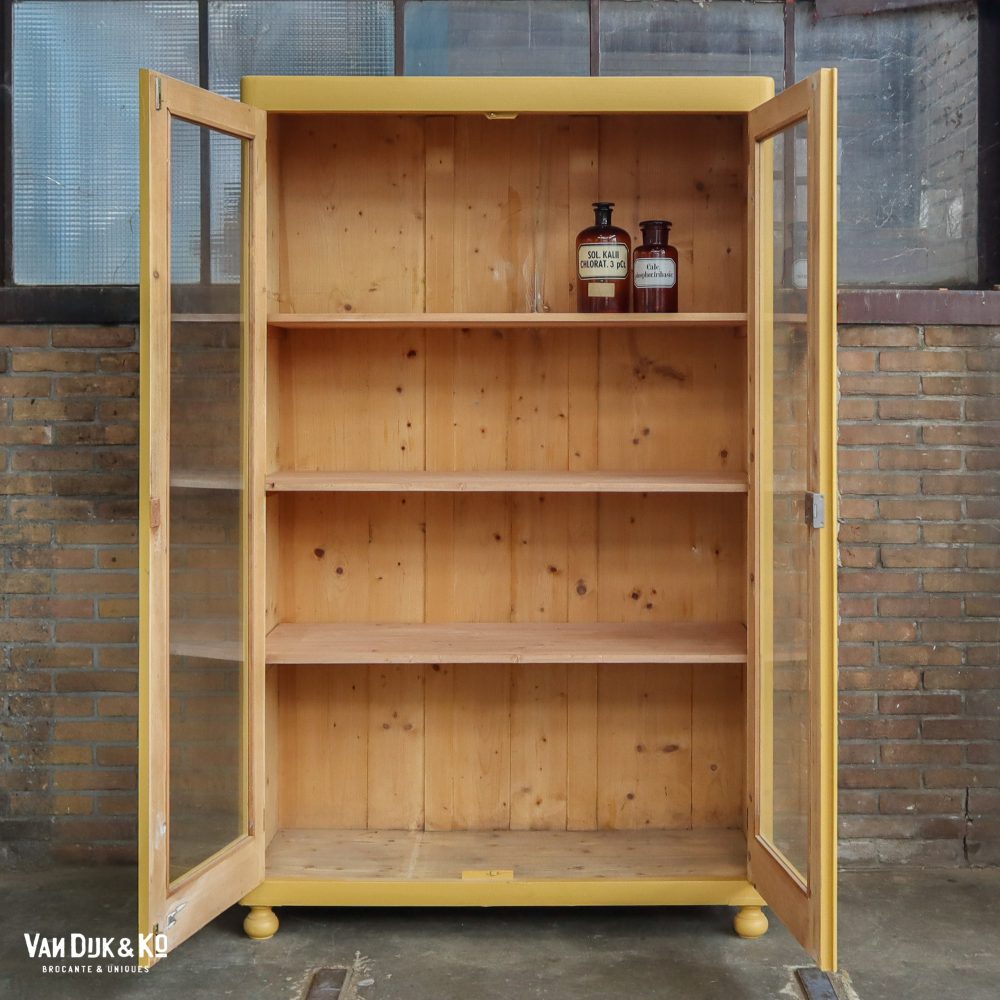 Gele vitrinekast - Afbeelding 3