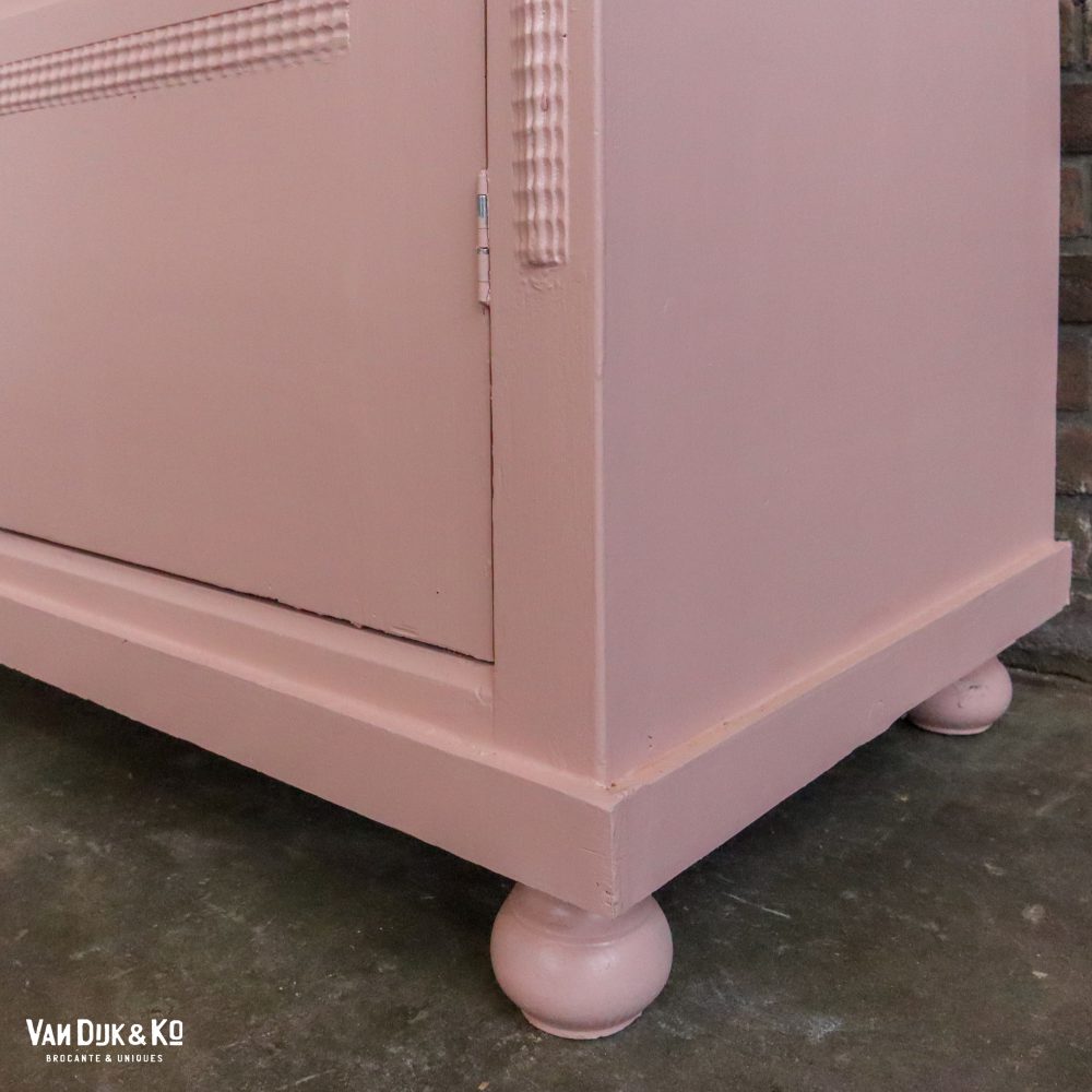 Brocante roze linnenkast - Afbeelding 7