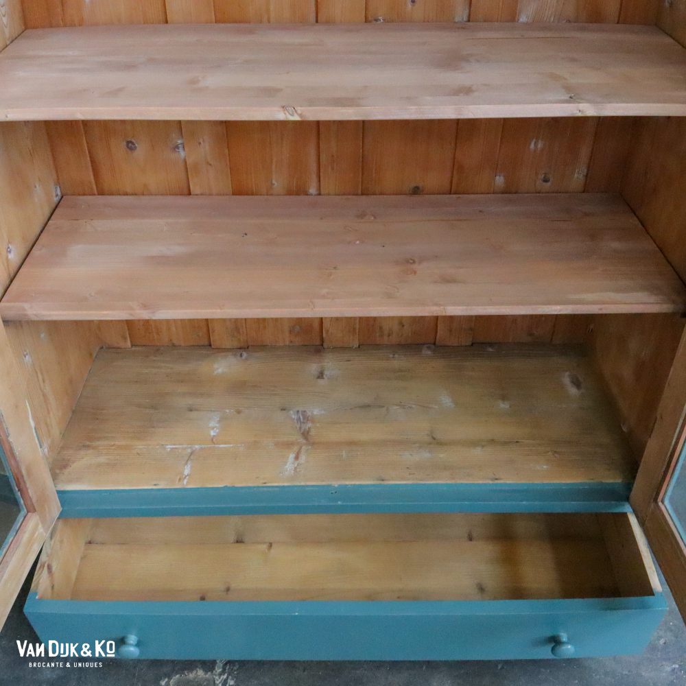 Groenblauwe vitrinekast - Afbeelding 8