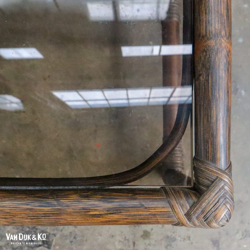 Rotan nesttafeltjes met rookglas blad - Afbeelding 5