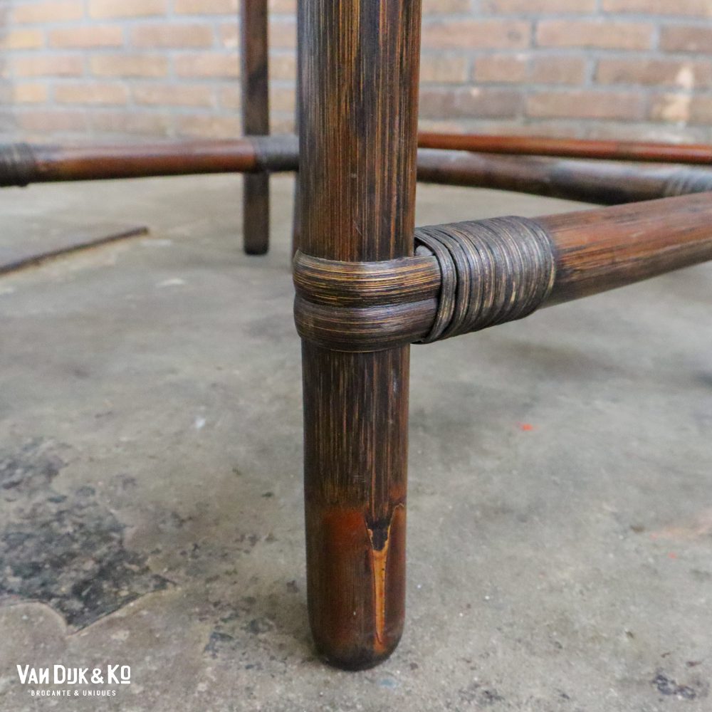 Rotan nesttafeltjes met rookglas blad - Afbeelding 8