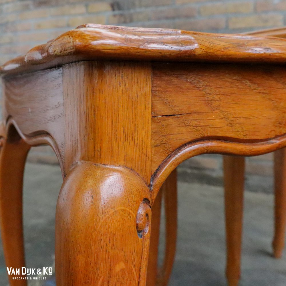 Vintage nesttafeltjes met webbing blad - Afbeelding 9