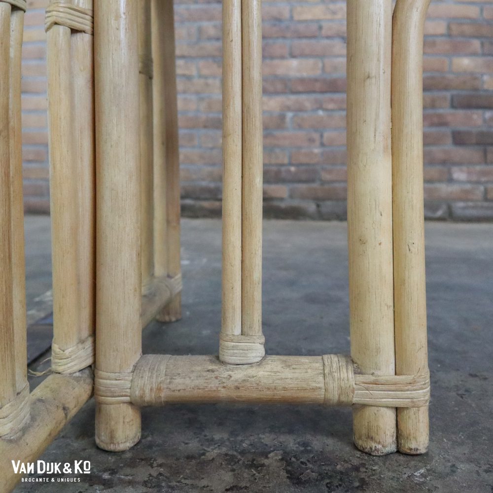 Rotan tafel met marmeren blad - Afbeelding 10