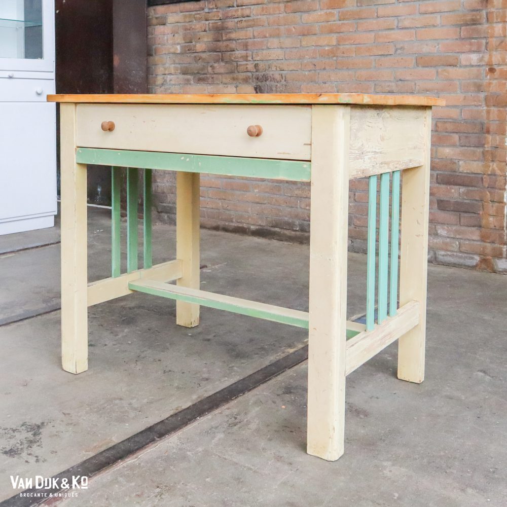 Brocante bureautje met la - Afbeelding 3