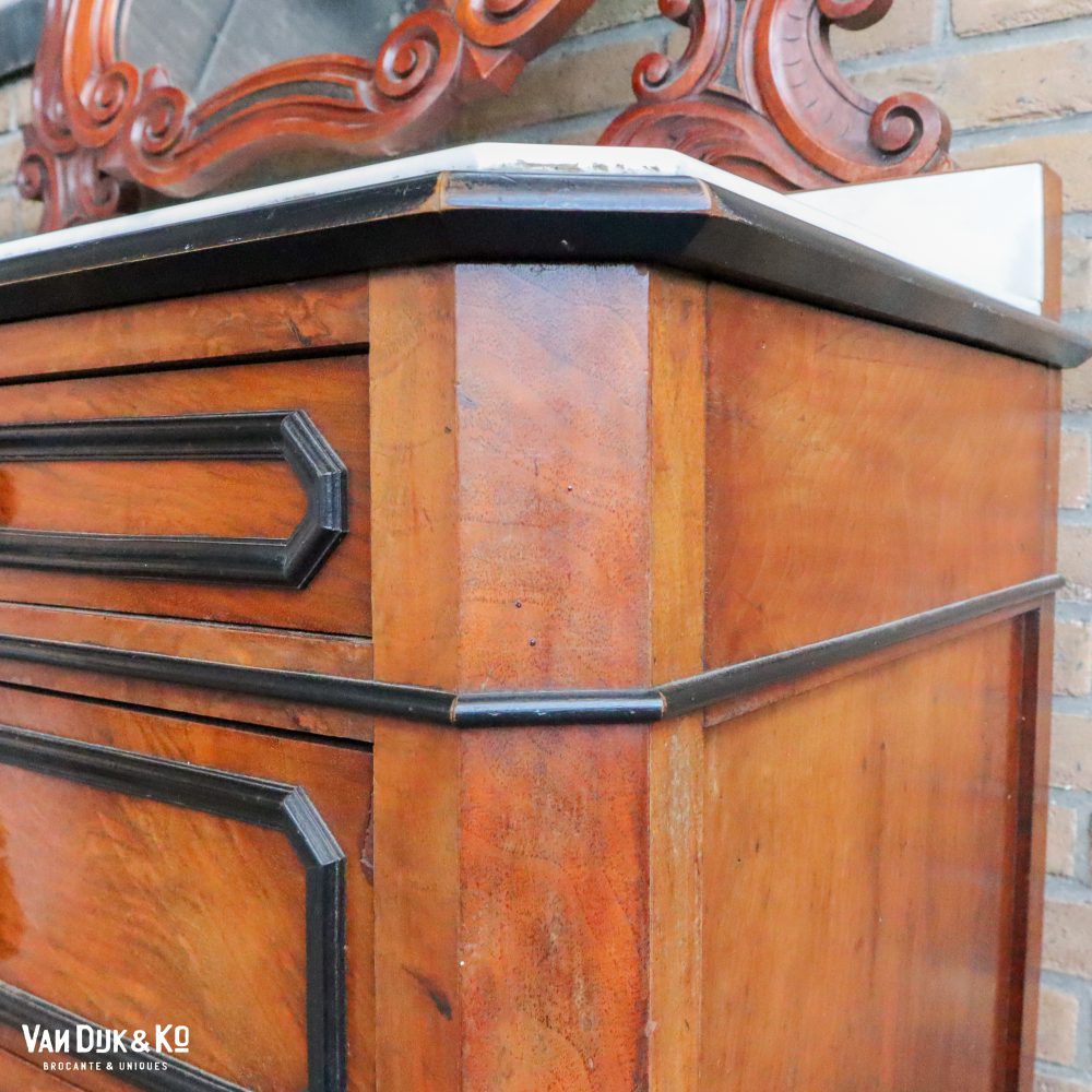 Antieke commode met spiegel - Afbeelding 8