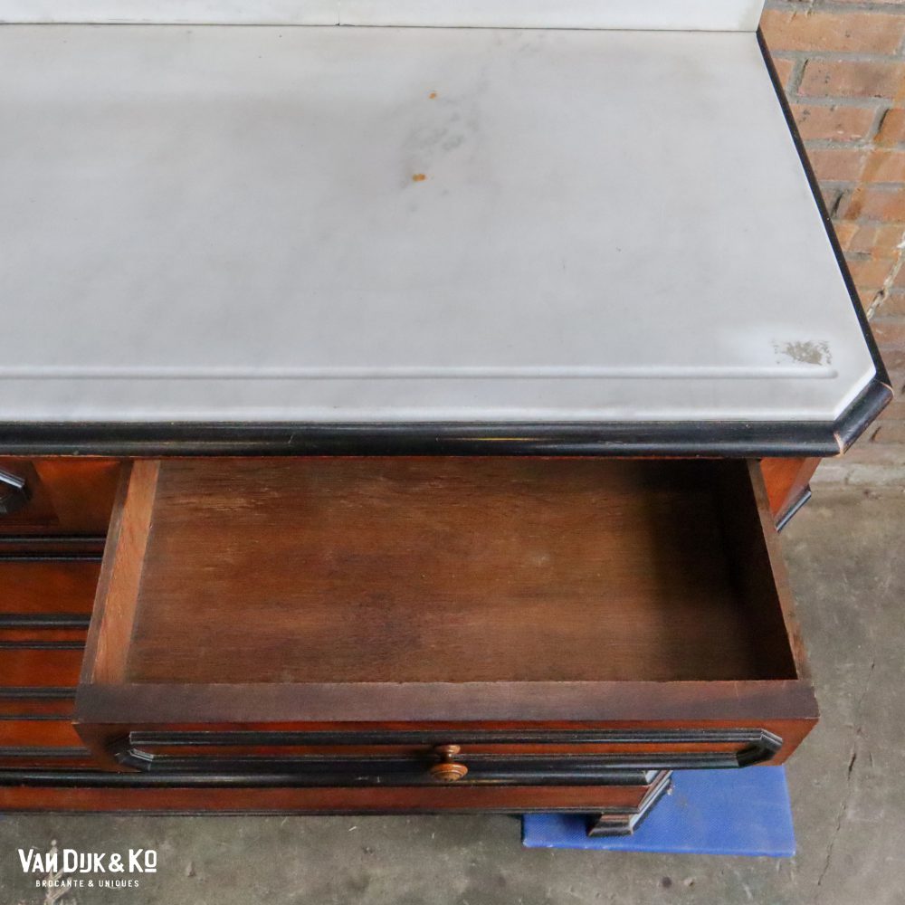 Antieke commode met spiegel - Afbeelding 4