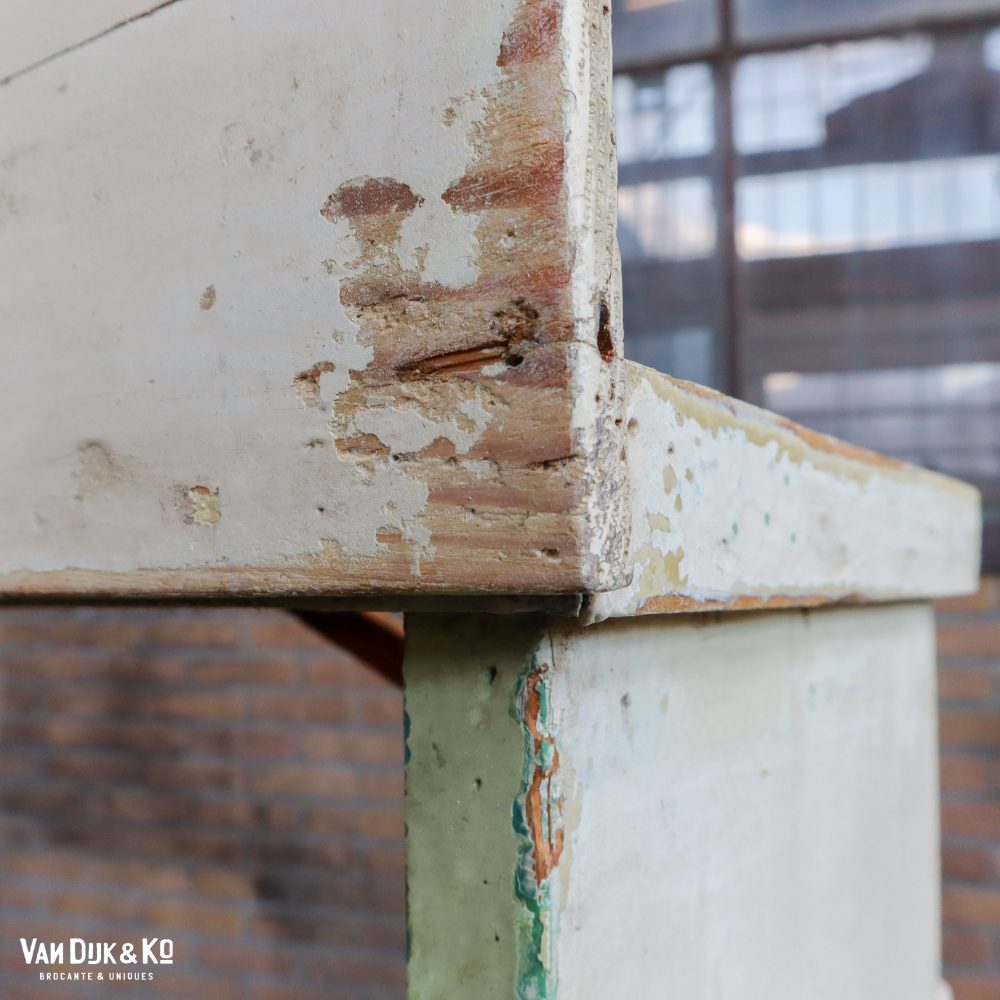 Witte/groene verweerde boekenkast - Afbeelding 4