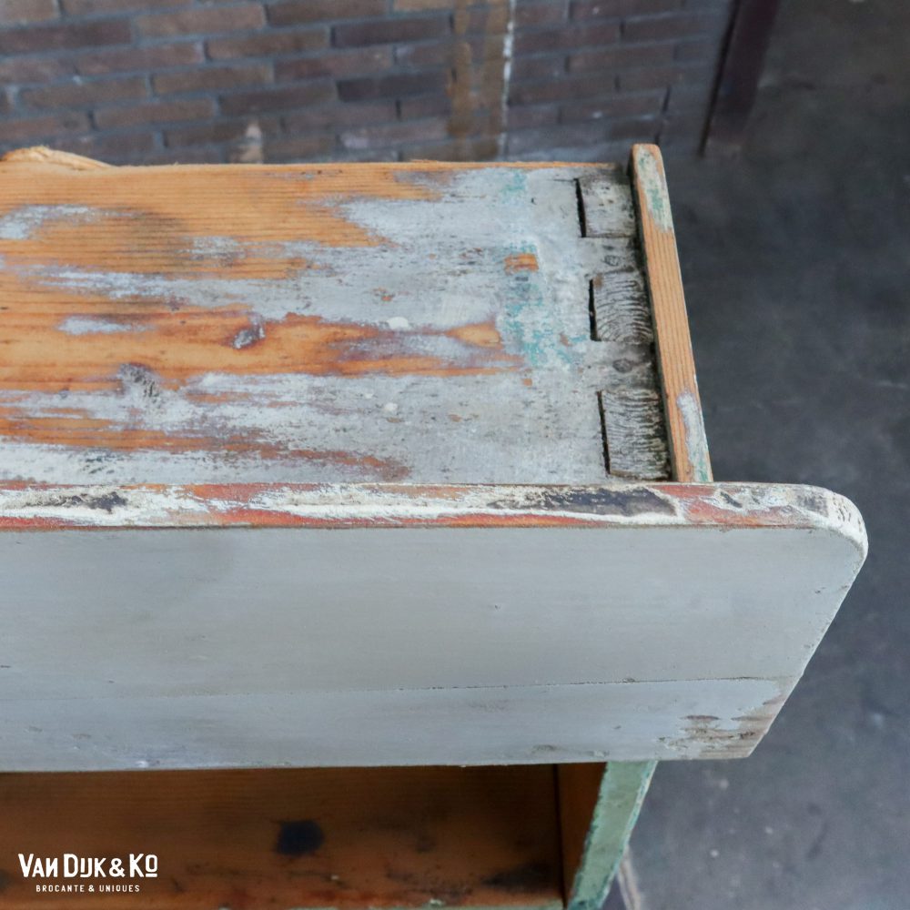 Witte/groene verweerde boekenkast - Afbeelding 3