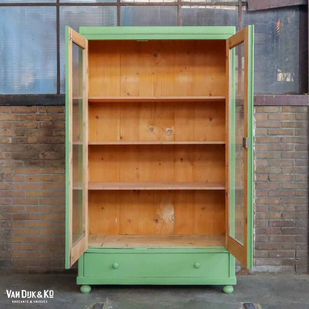 Groene vitrinekast - Afbeelding 3
