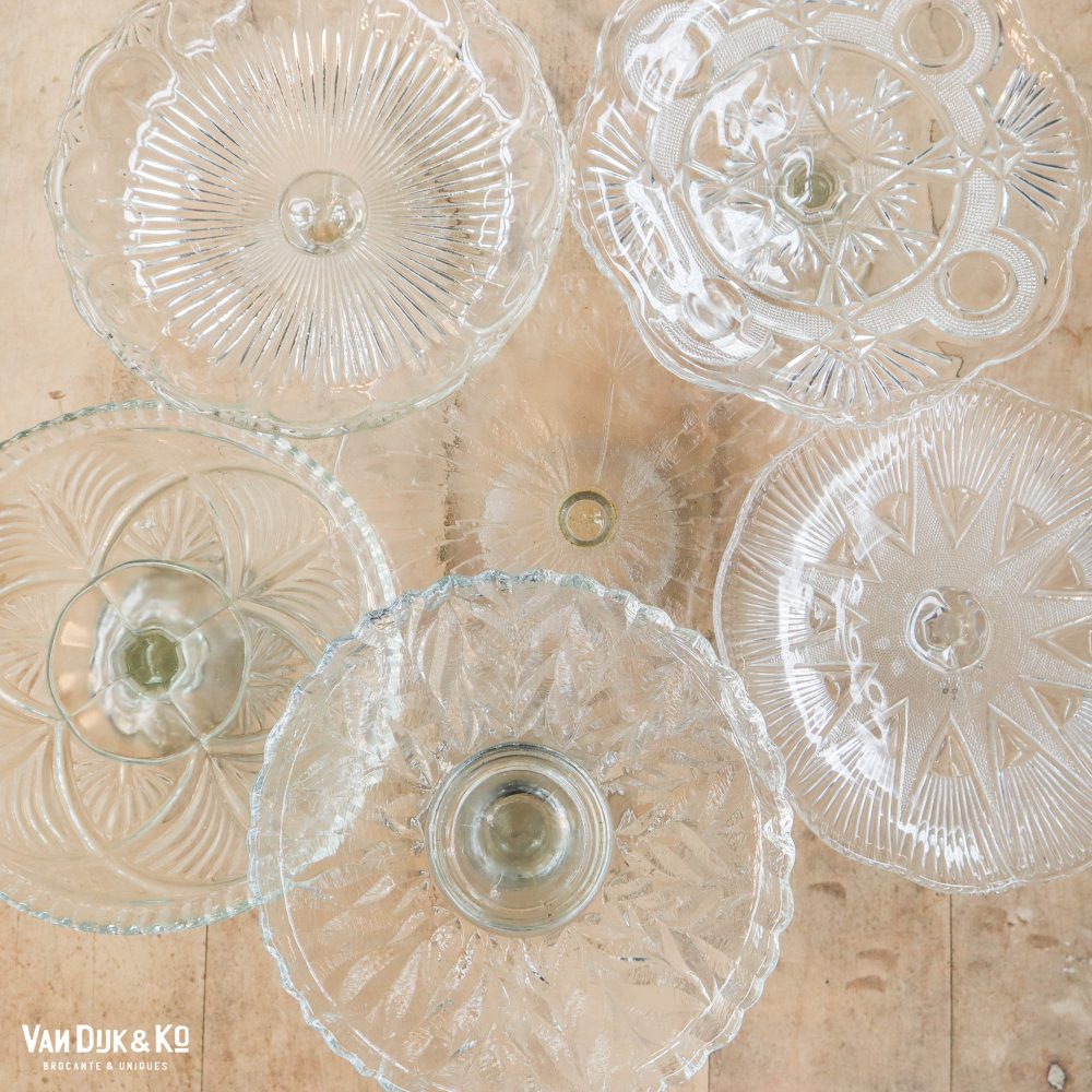 Diverse taartplateaus glas - Afbeelding 2