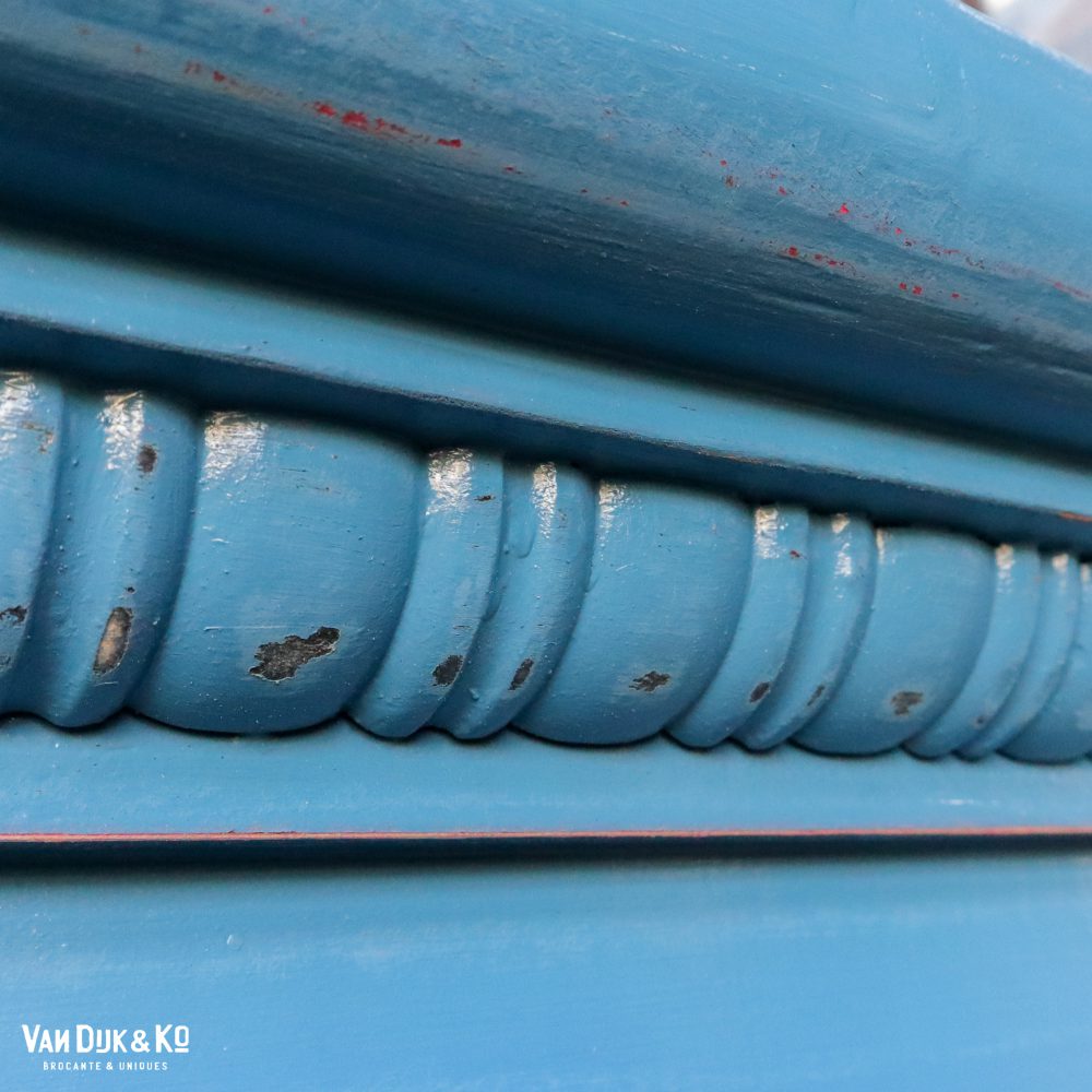 Blauwe brocante kledingkast - Afbeelding 8