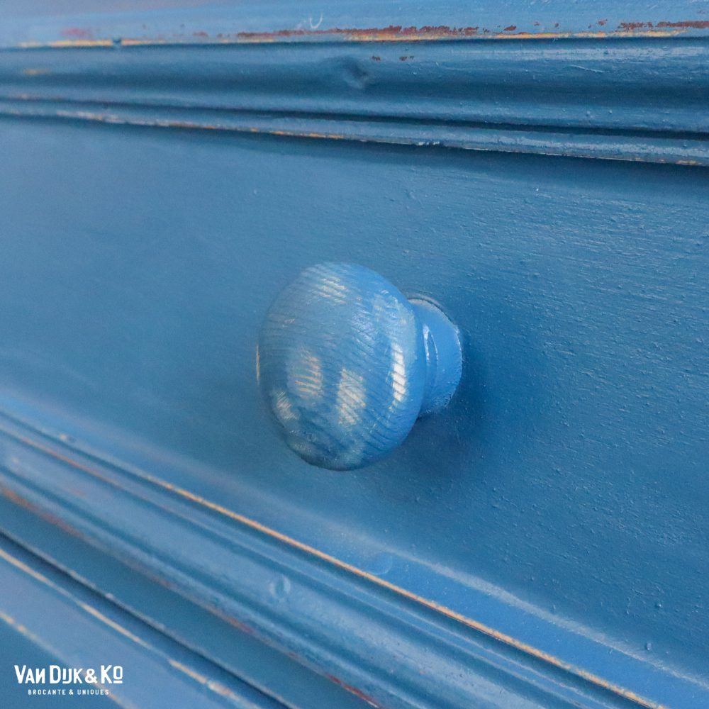Blauwe brocante kledingkast - Afbeelding 9