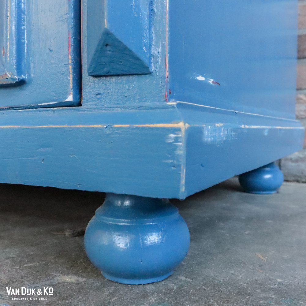 Blauwe brocante kledingkast - Afbeelding 12