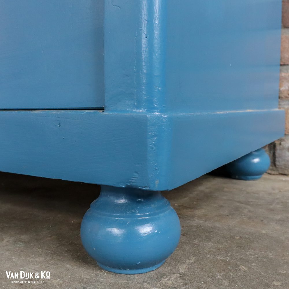 Blauwe brocante kledingkast - Afbeelding 8