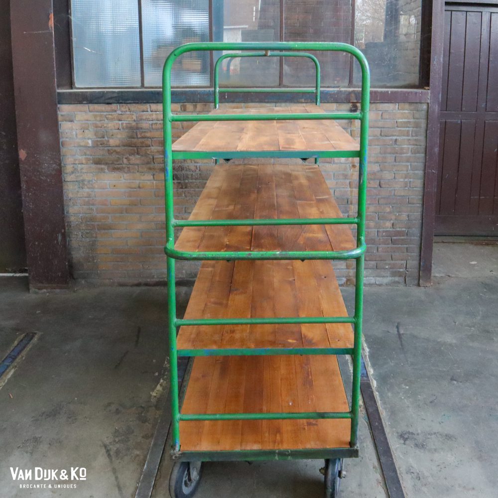 Groen industrieel rek/trolley - Afbeelding 2