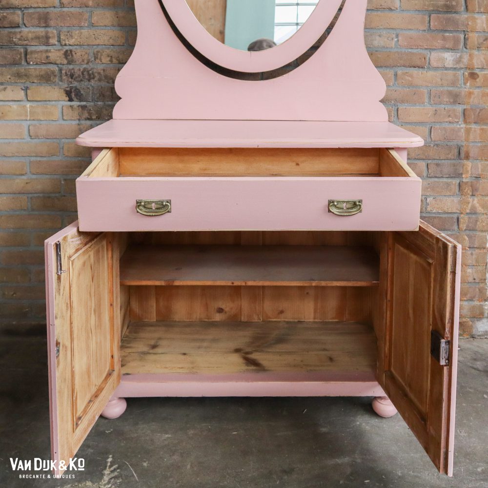 Brocante onderkast met spiegel - Afbeelding 3