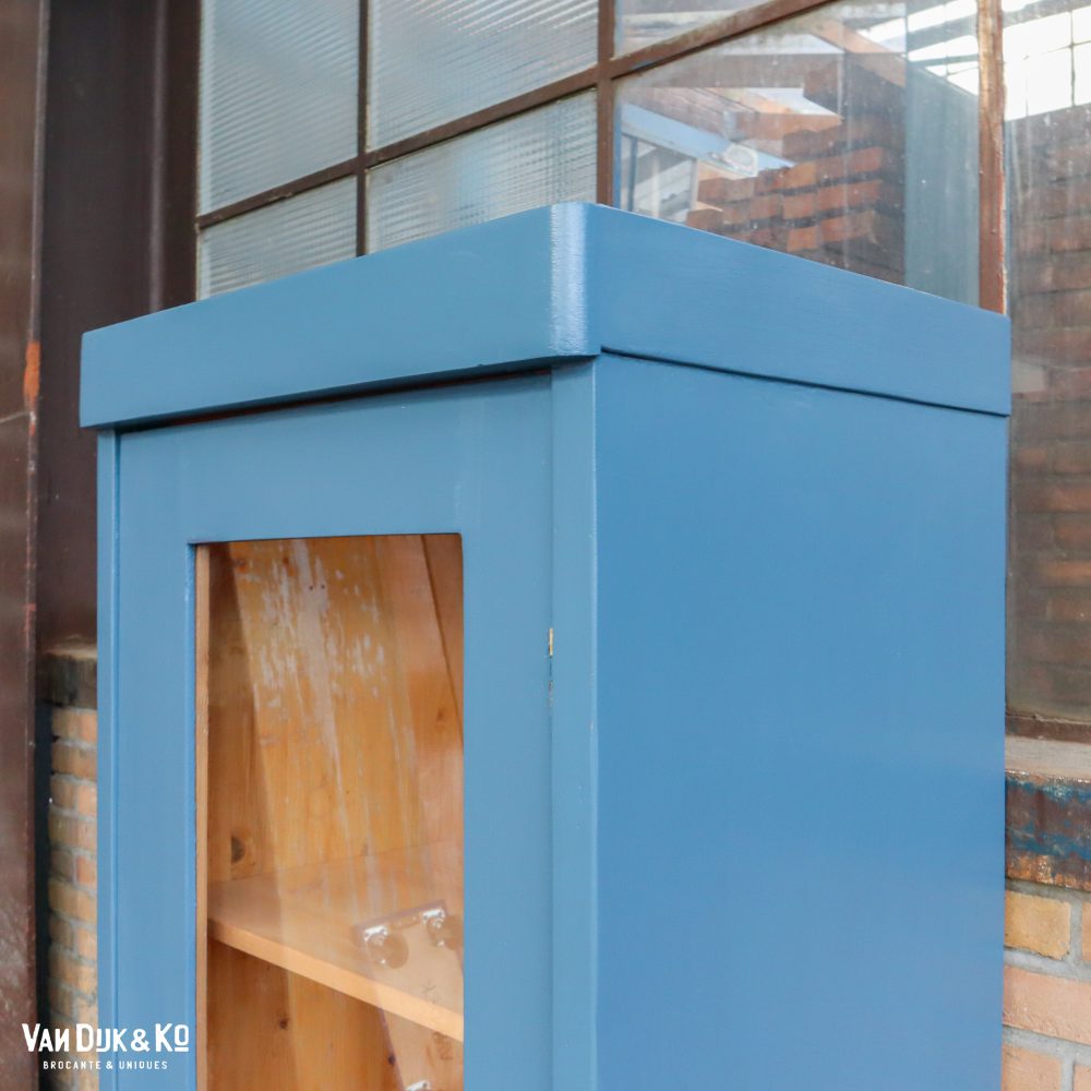 Blauwe eendeurs vitrinekast - Afbeelding 5