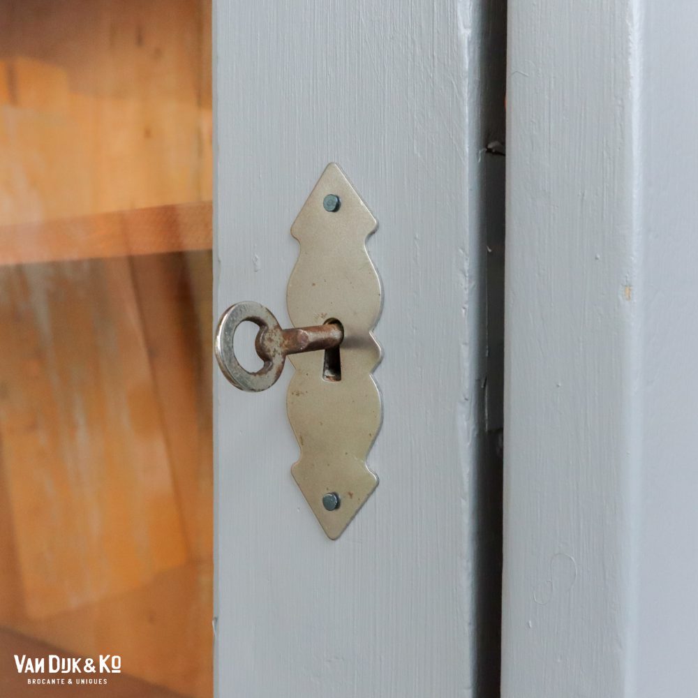 Brocante eendeurs vitrinekast - Afbeelding 6