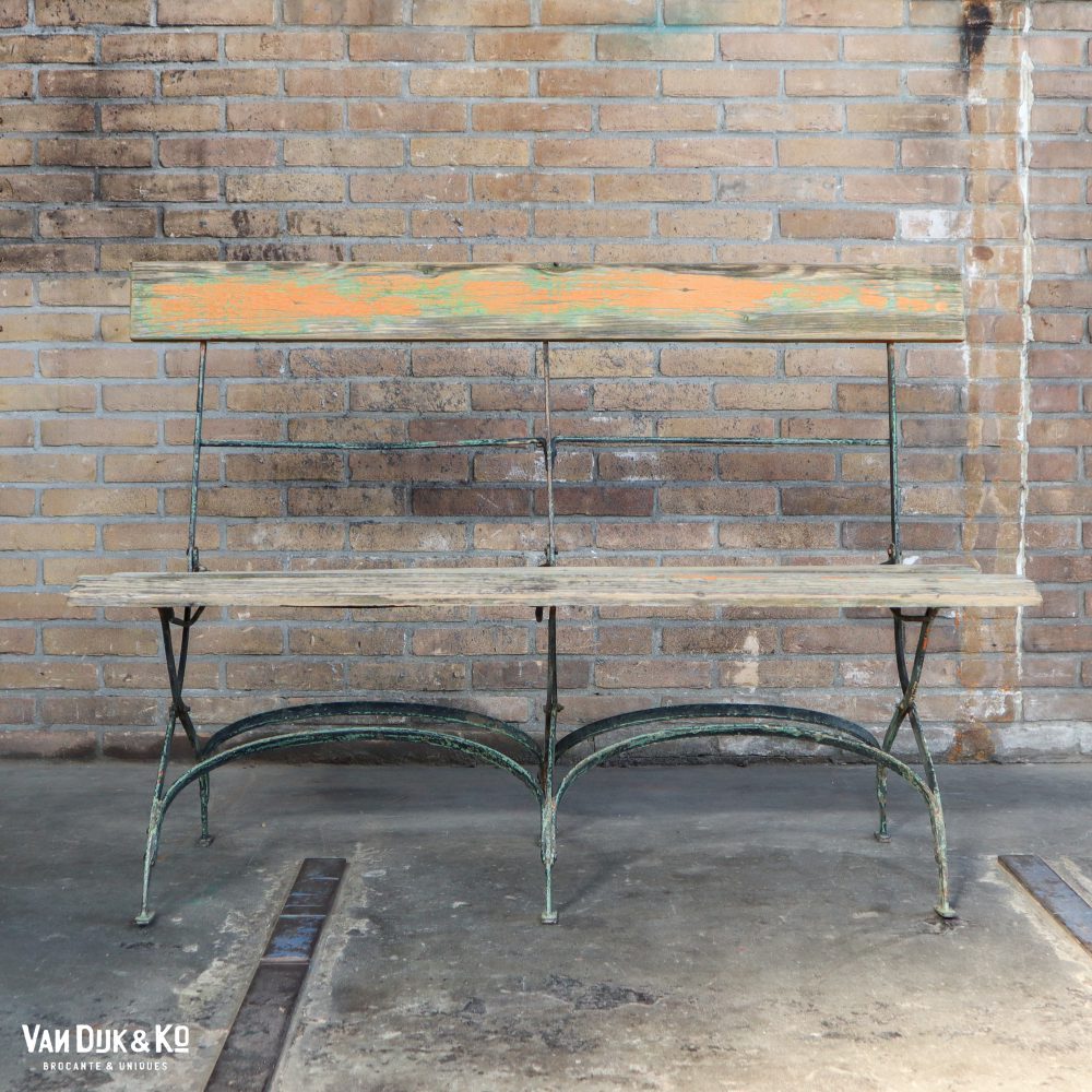 Brocante tuinbank - opklapbaar - Afbeelding 2