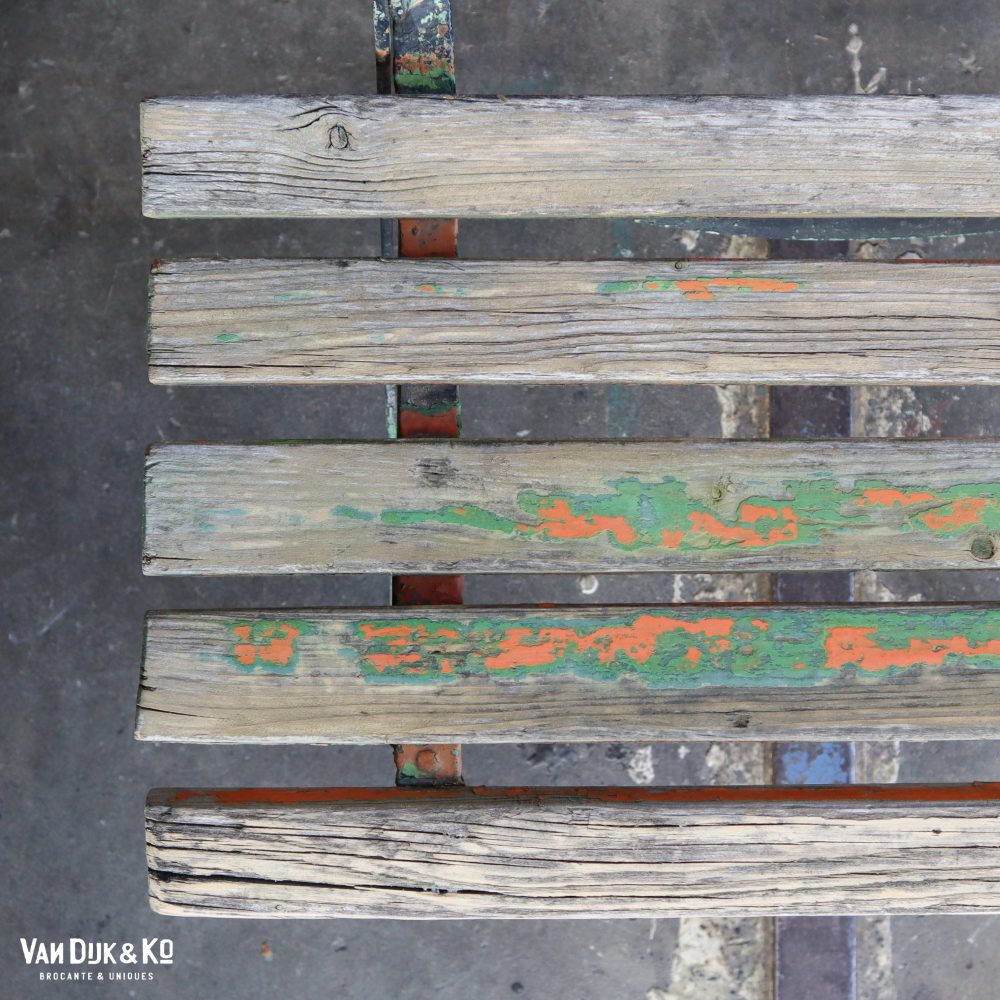 Brocante tuinbank - opklapbaar - Afbeelding 8