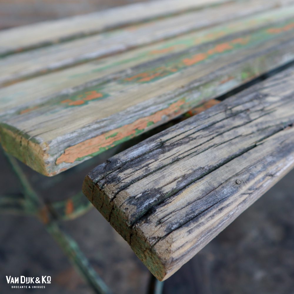 Brocante tuinbank - opklapbaar - Afbeelding 6