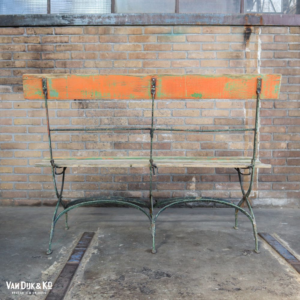 Brocante tuinbank - opklapbaar - Afbeelding 10