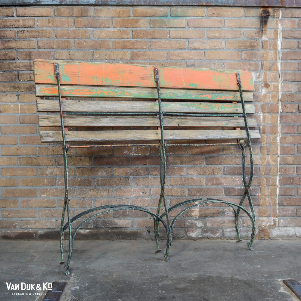 Brocante tuinbank - opklapbaar - Afbeelding 11