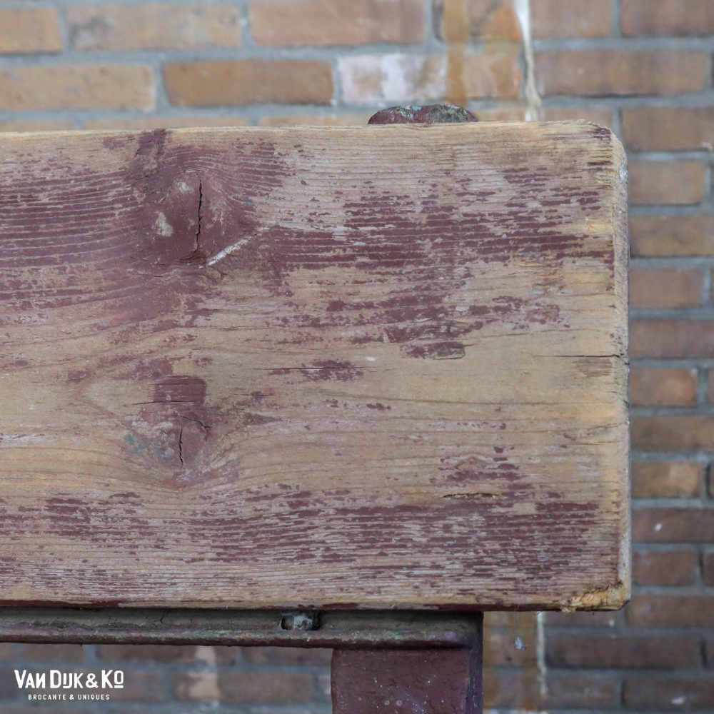 Brocante bruine parkbank - Afbeelding 5